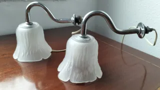 2 Apliques Vintage Metal y Cristal