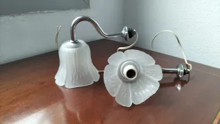 2 Apliques Vintage Metal y Cristal