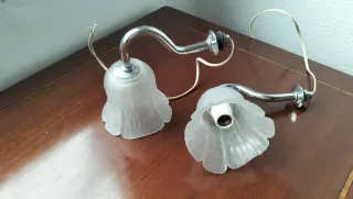 2 Apliques Vintage Metal y Cristal