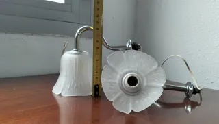 2 Apliques Vintage Metal y Cristal