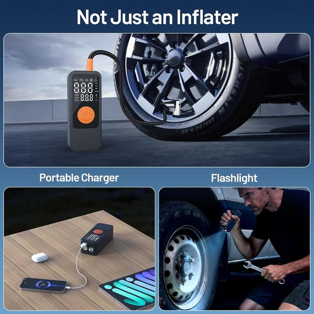 Compresor Aire Portátil 150 PSI Coche Moto Bici
