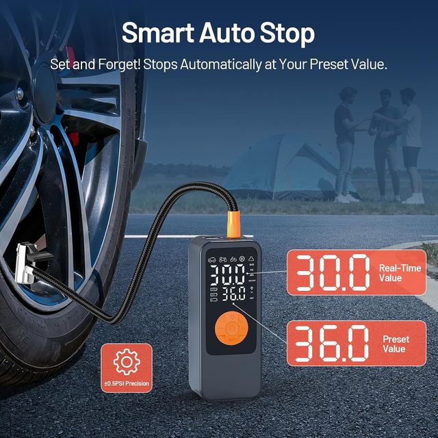 Compresor Aire Portátil 150 PSI Coche Moto Bici