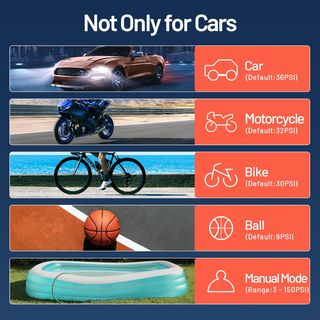 Compresor Aire Portátil 150 PSI Coche Moto Bici