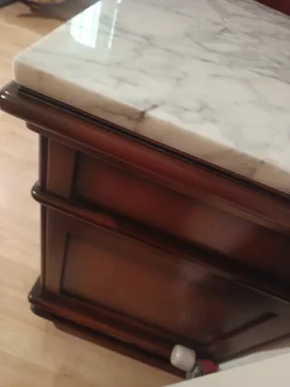 2 Piezas para mesitas de Mármol Blanco y Gris