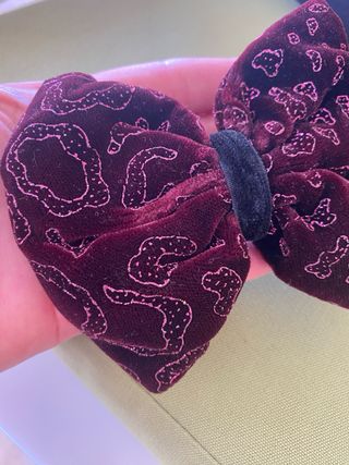 Fermaglio fiocco capelli vintage anni '80 velluto