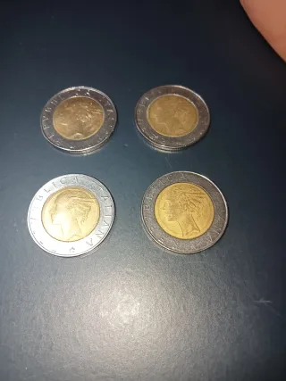 Lotto 4 monete 500 Lire commemorative