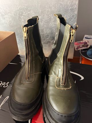 Stivali verdi con cerniera