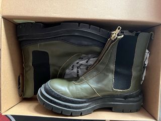 Stivali verdi con cerniera