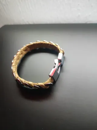 Pulsera Corcho Natural y Acero
