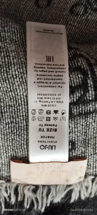 Liu Jo Sciarpa Nera e Grigia con Logo