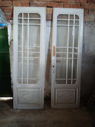 Puertas antiguas madera y cristal art deco
