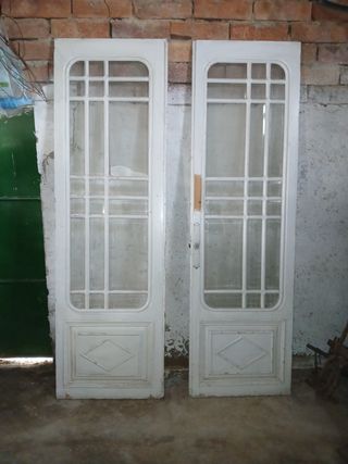 Puertas antiguas madera y cristal art deco