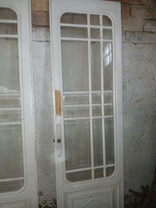 Puertas antiguas madera y cristal art deco
