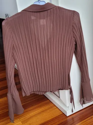Blusa plisada marrón Talla 40