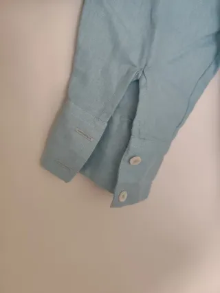 Camisa azul 100% lino de Cardon