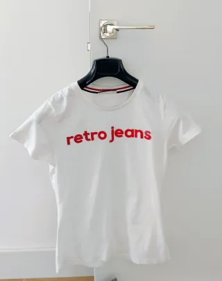Camiseta blanca Retro Jeans mujer