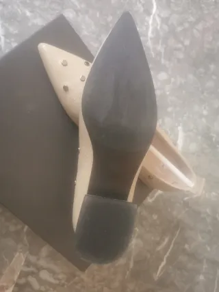 Zapatos piel estilo tacón bajo talla 40
