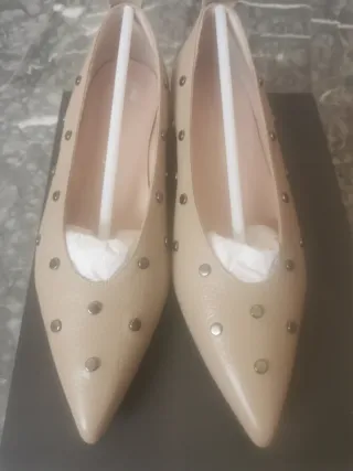 Zapatos piel estilo tacón bajo talla 40