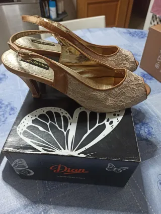 Zapatos de fiesta Jactlin encaje beige/dorado