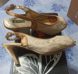 Zapatos de fiesta Jactlin encaje beige/dorado