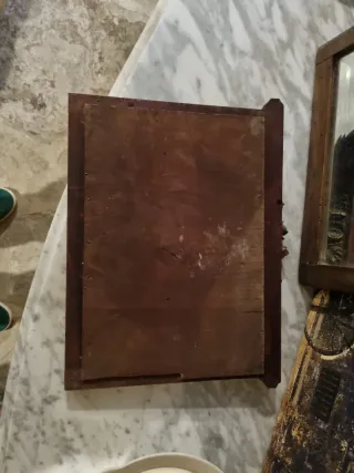 Set di 2 specchi antichi in legno e cristallo