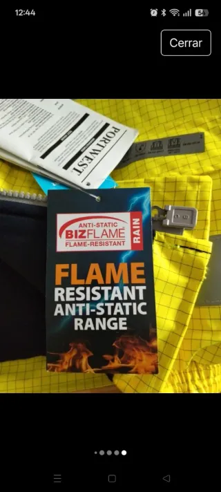 Giubbotto ignifugo giallo per abbigliamento da lavoro