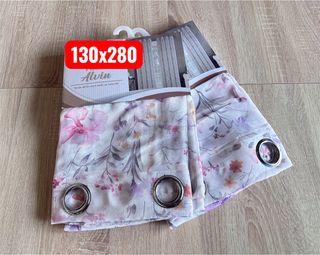 2 Tende Alvin Filtrante 130x280 Lilla/Fucsia Fiori