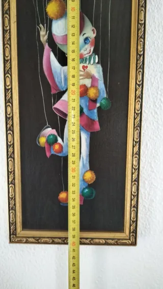 Cuadro payaso Pierrot marioneta vintage