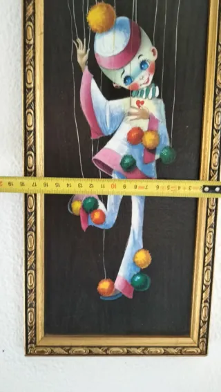 Cuadro payaso Pierrot marioneta vintage