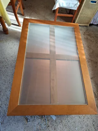 Mesa de centro madera y cristal
