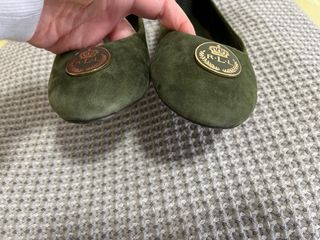 Bailarinas Lauren Ralph Lauren ante verde