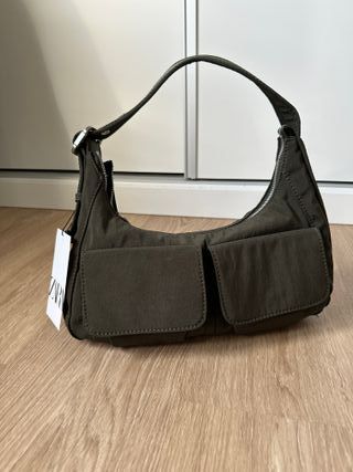 Bolso Hombro Zara Nuevo Caqui Cargo Mujer