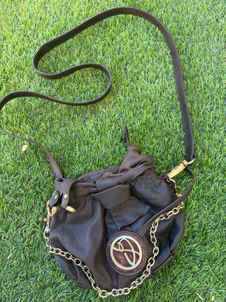 Bolso Pertegaz Piel Marrón Mini Bandolera