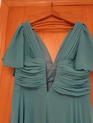 Vestido largo fiesta azul turquesa