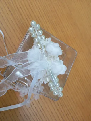 Tocado Comunión Flores y Perlas (Mod. O1-2)