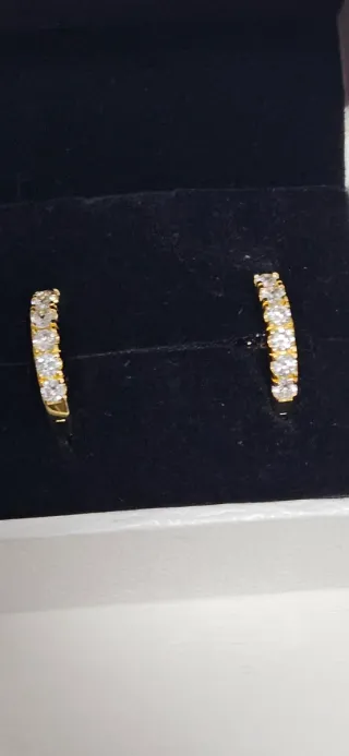 Pendientes Aro Pandora Baño Oro Circonitas