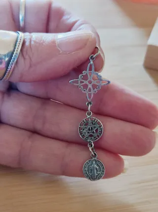 Colgante triple protección plata