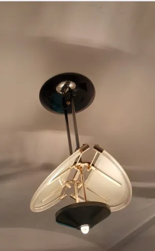 Lámpara de techo cristal y metal