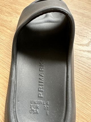 Sandalias Chanclas Primark Goma 37 Negro Plataform