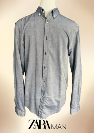 Camisa Zara L Algodón Coderas