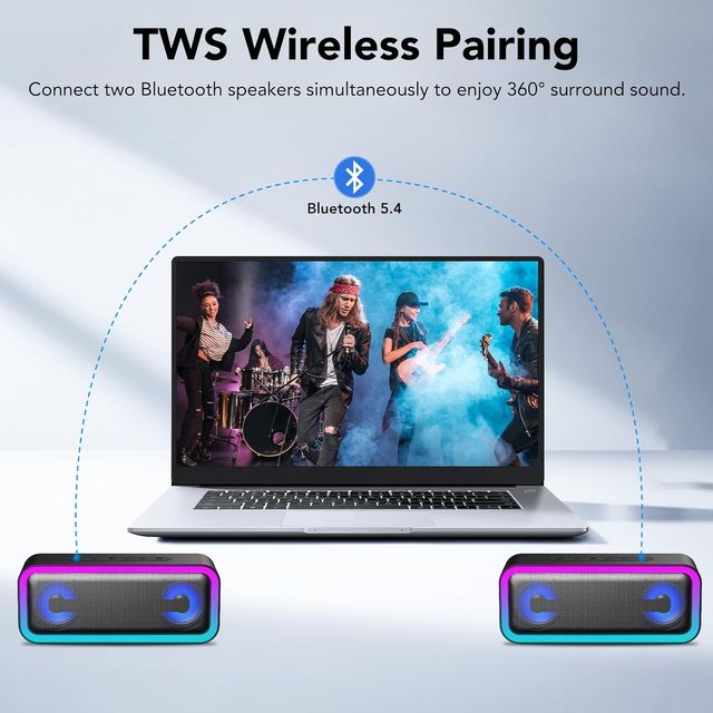 Altavoz Bluetooth Potente 30H Luz LED