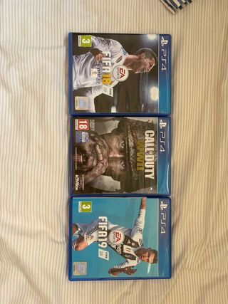 Lote 3 Juegos PS4: FIFA 18, CoD WWII, FIFA 19