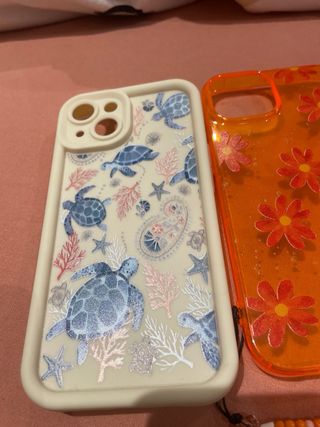 Cover iPhone 14 Arancione Fiori