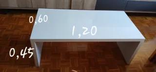 Mesa baja salón blanca 120x60x45