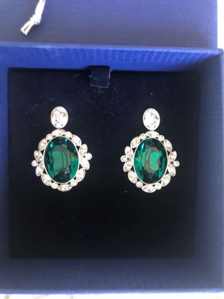 Pendientes Swarovski Verdes y Plateados