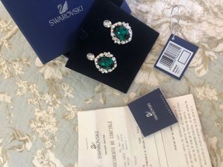 Pendientes Swarovski Verdes y Plateados