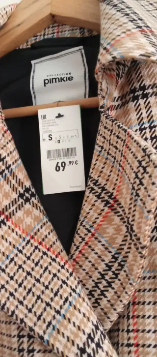 Garbardina mujer cuadros otoñoS sin estrenar