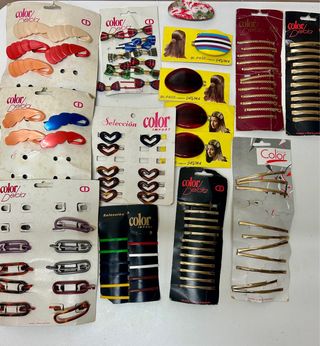 Lote de pinzas y clips para el pelo vintage