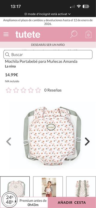 Trona y mochila porta bebé juguete