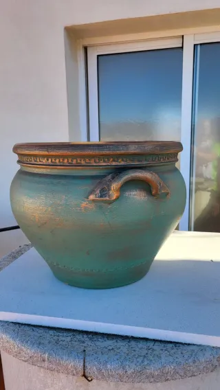 SOLO OFERTAS SERIAS  Macetero de cerámica verd